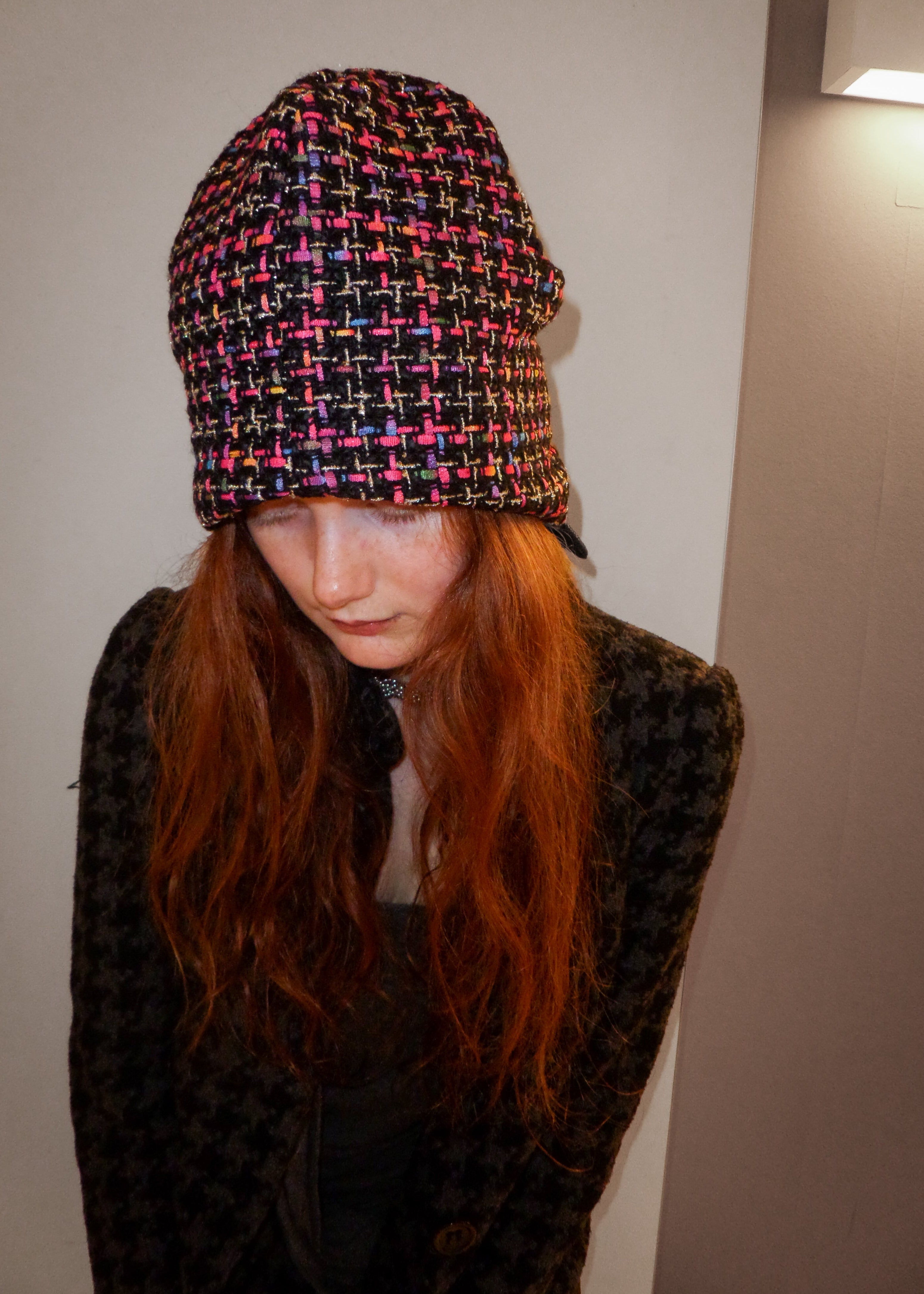 Neon Tweed Beanie Cap – 192ss